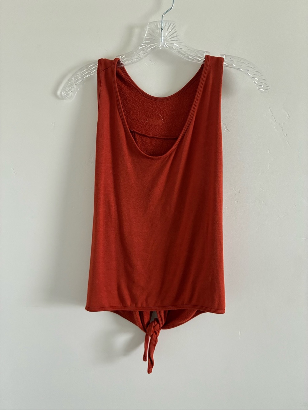 Tie-Front Rust Tank Top - Women’s Casual Scoop Neck